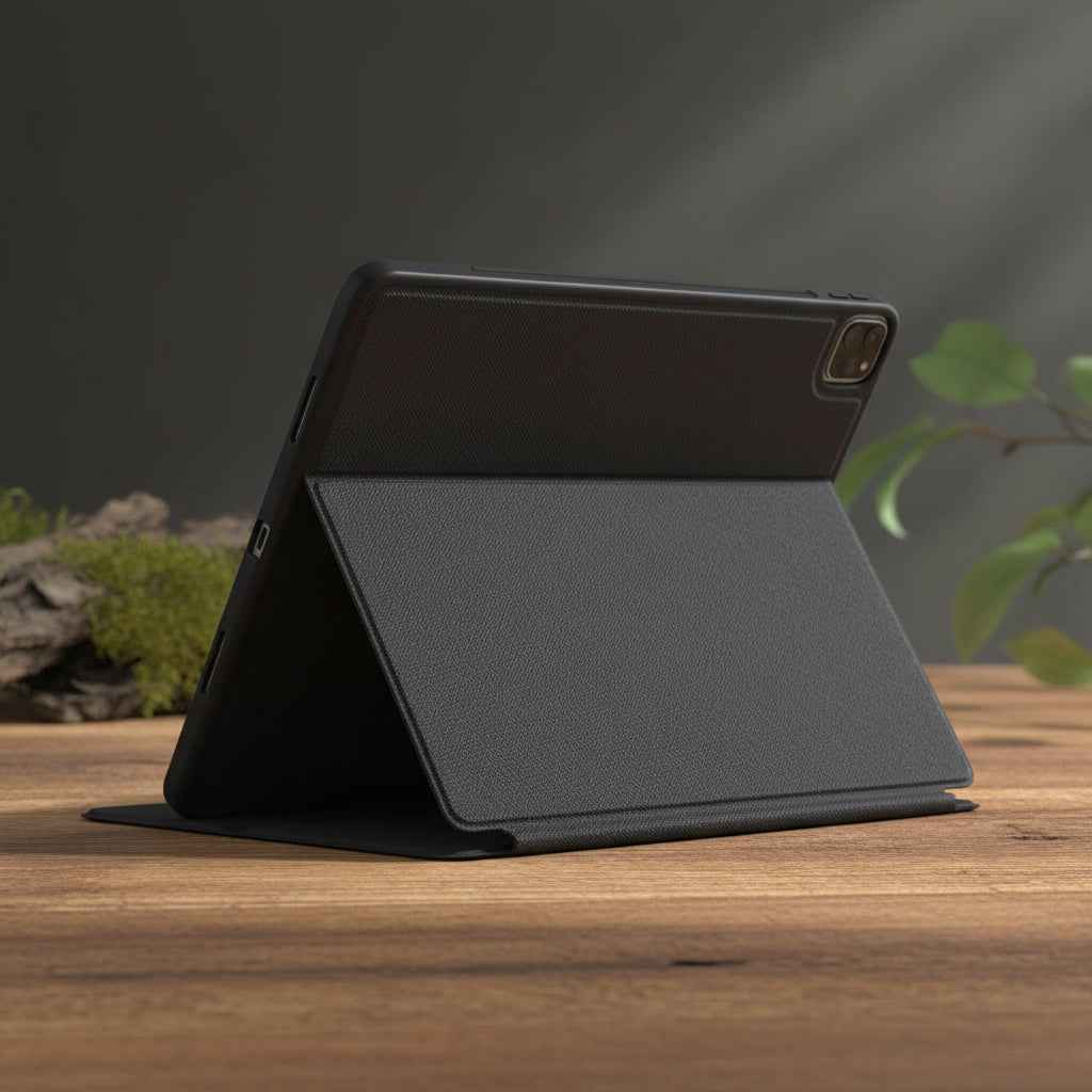Geopende Roodborst iPad folio-case met beschermende binnenzijde