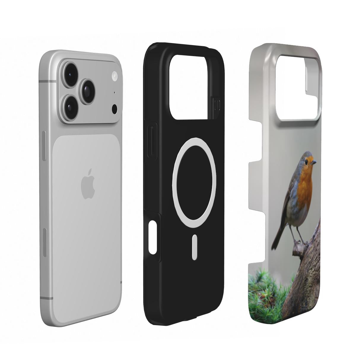 Roodborst iPhone-hoesje met MagSafe-ring – binnenzijde