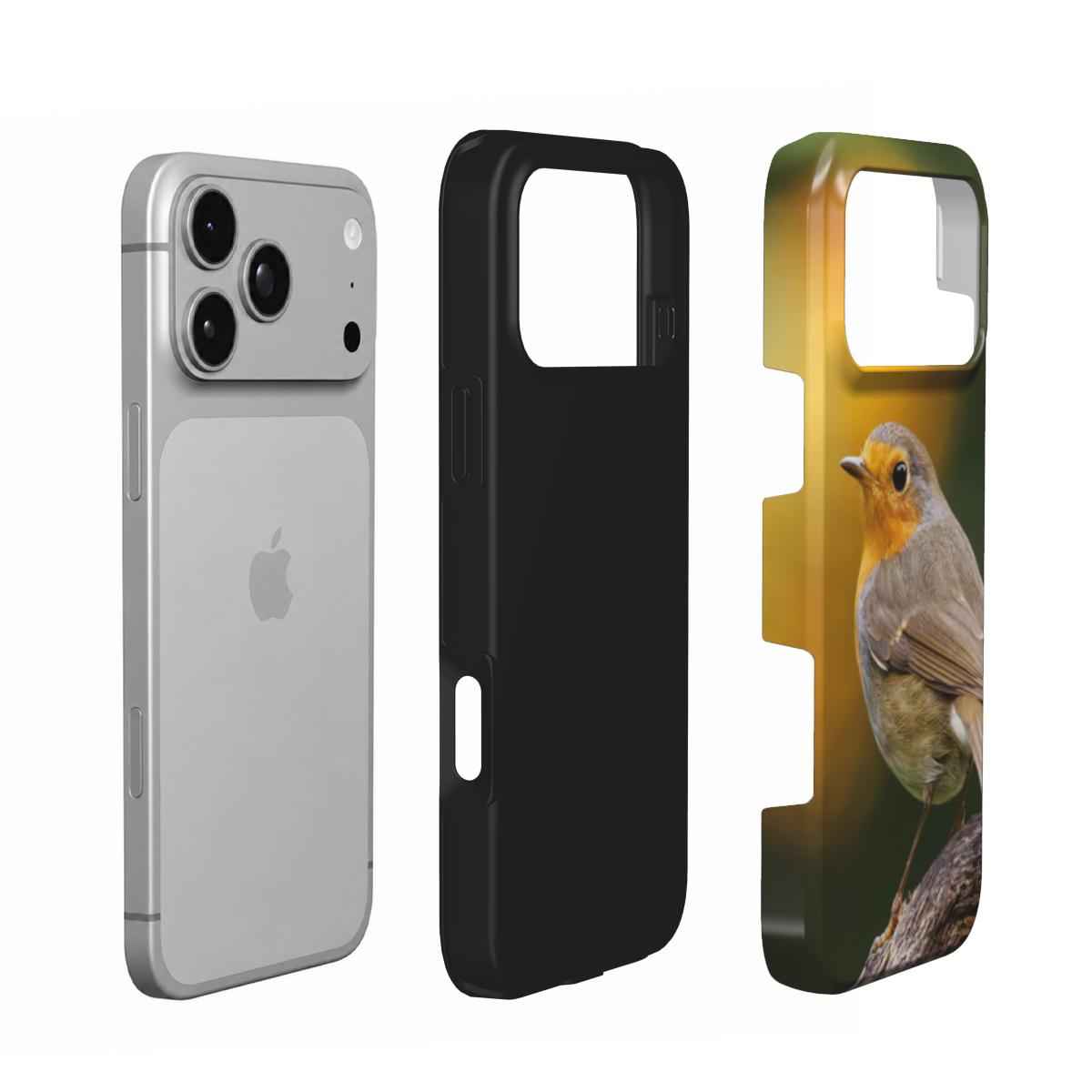 Roodborst Tough Telefoonhoes: Bescherming met Natuurfotografie voor iPhone & Samsung