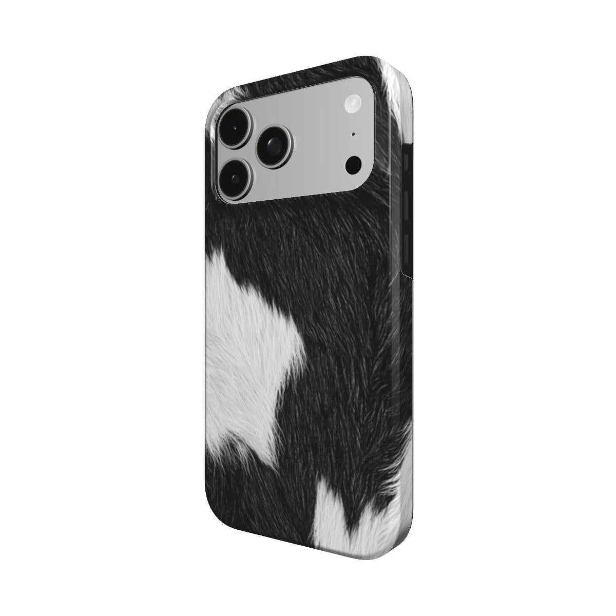 Zwart-Witte Koeienprint MagSafe iPhone Hoesje – Tough Case