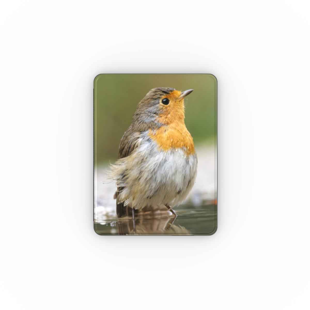 Roodborst iPad Case met Apple Pencil-houder – voorzijde