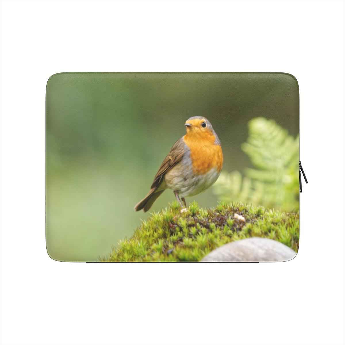 Roodborst Premium Laptop Sleeve – vooraanzicht
