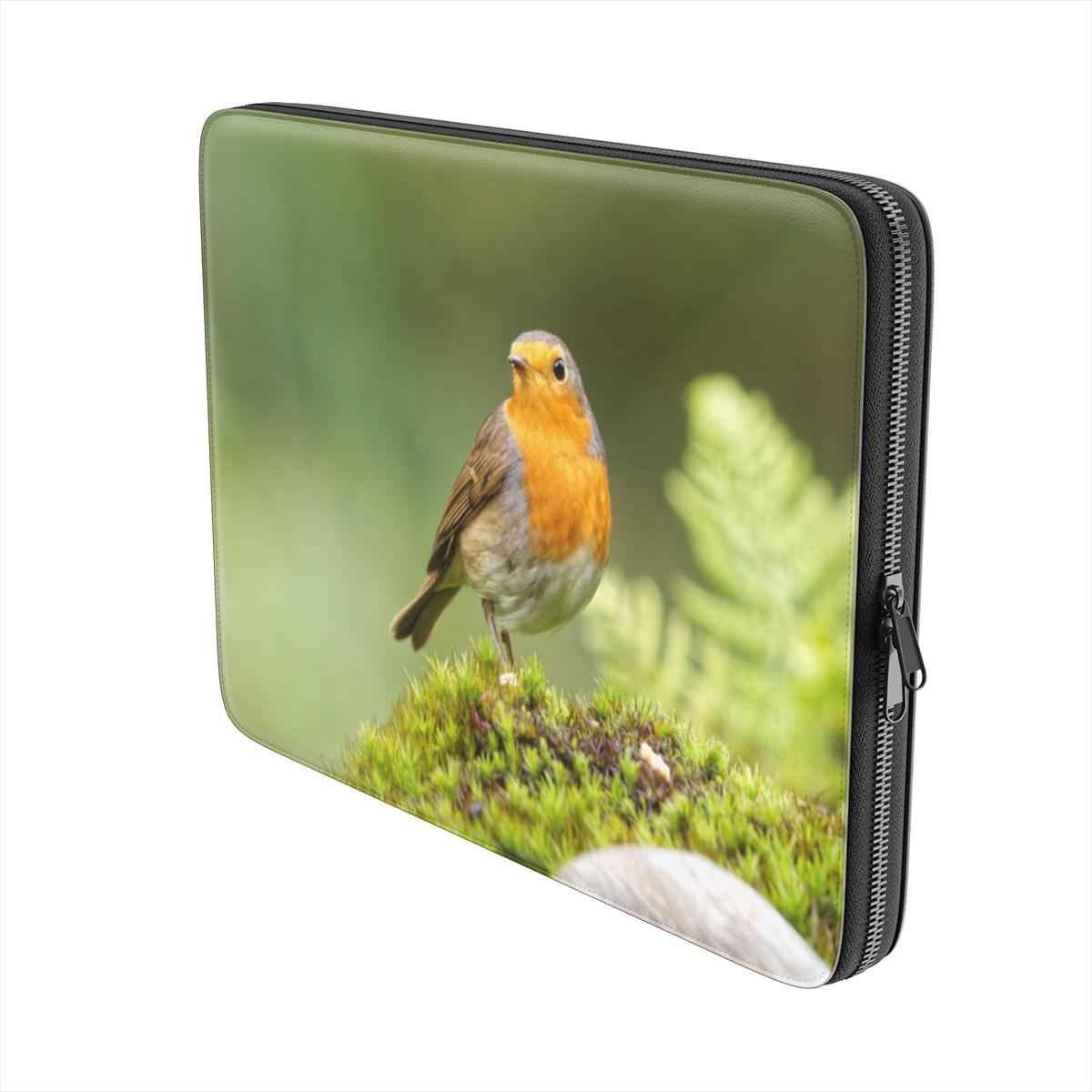 Laptop sleeve met roodborst – achteraanzicht
