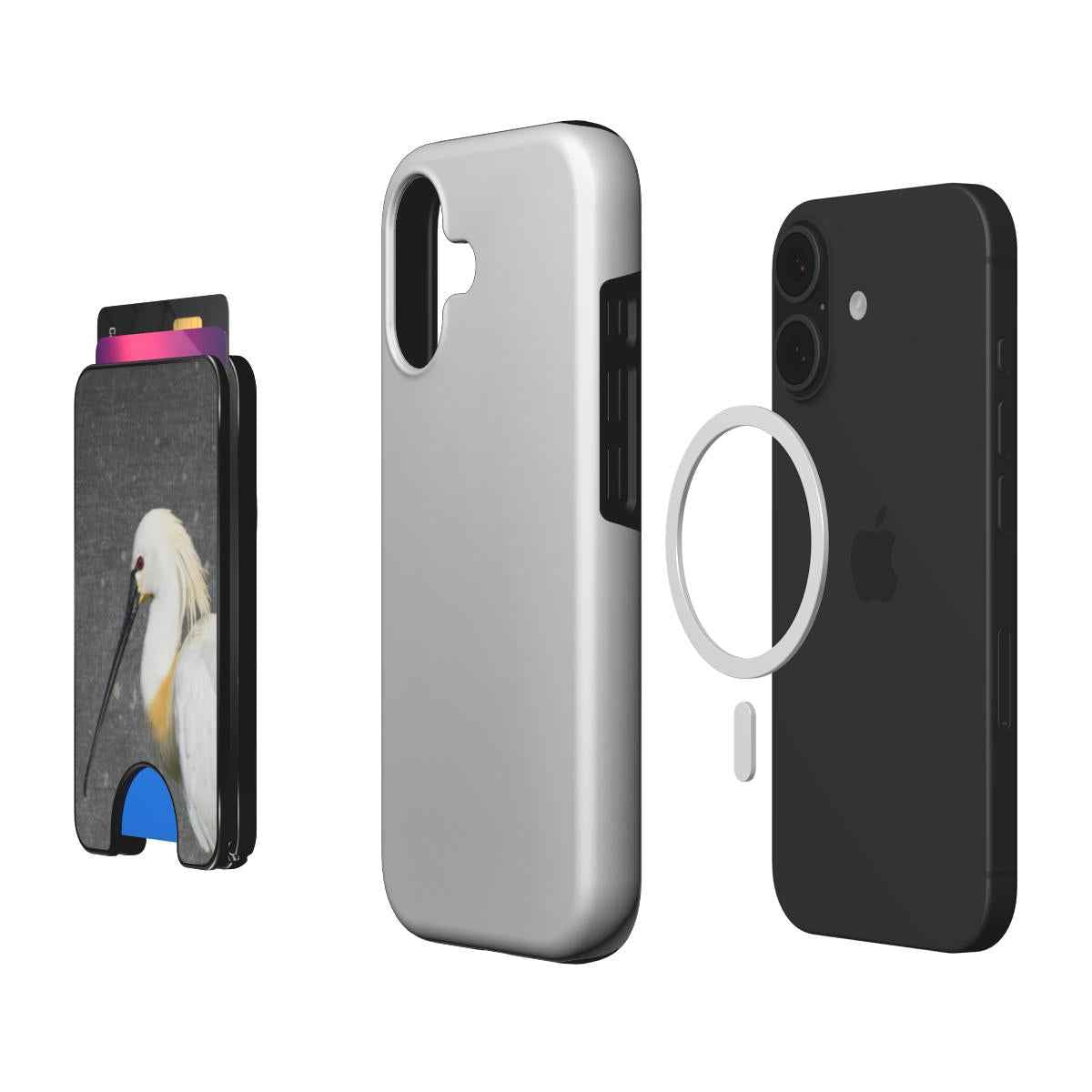 Lepelaar telefoonwallet gebruikt als horizontale standaard
