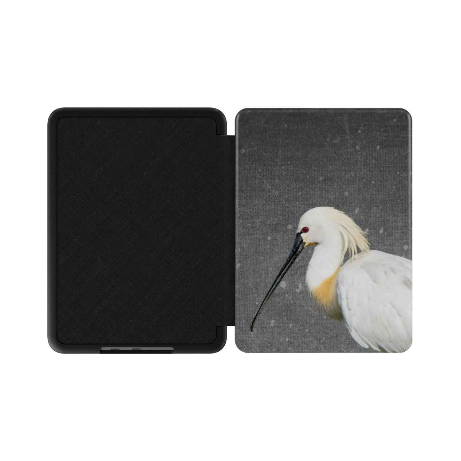 Geopende Lepelaar Kindle Case met zwarte binnenzijde