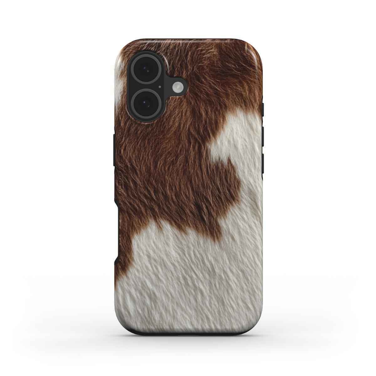 Donker Roodbonte Koeienprint MagSafe iPhone Hoesje – Tough Case