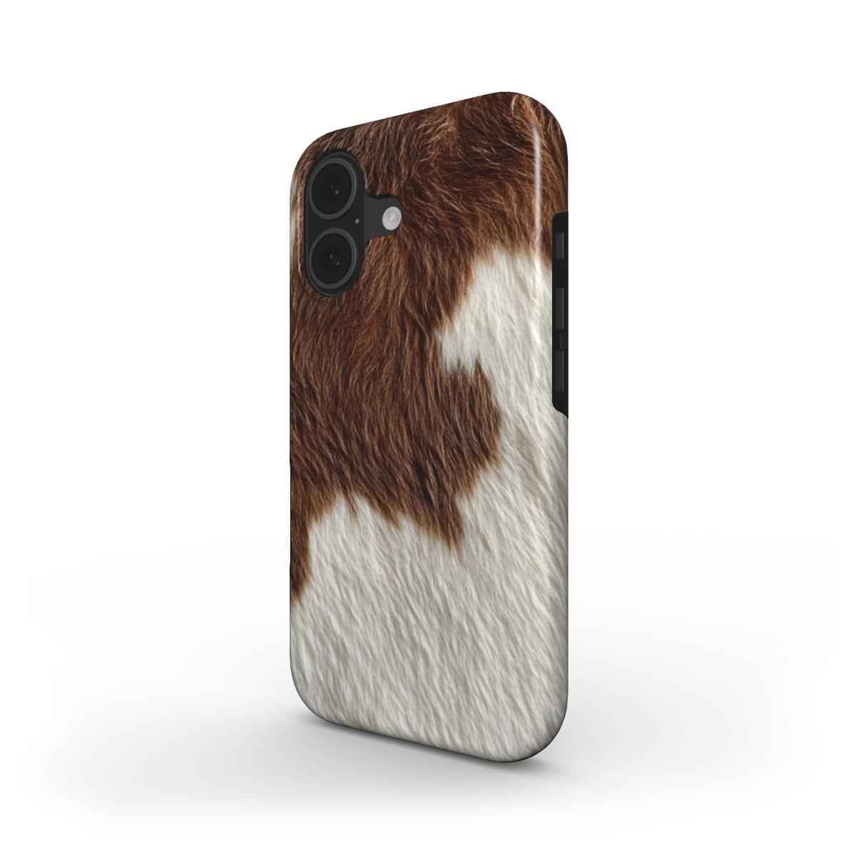 Donker Roodbonte Koeienprint MagSafe iPhone Hoesje – Tough Case