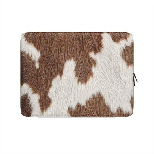 Roodbonte koeienprint Premium Laptop Sleeve – vooraanzicht