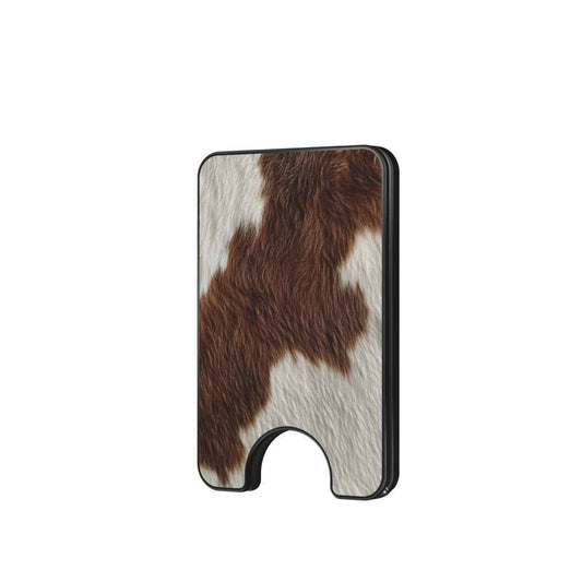 Roodbonte Koeienprint Magnetic Wallet met Standaard