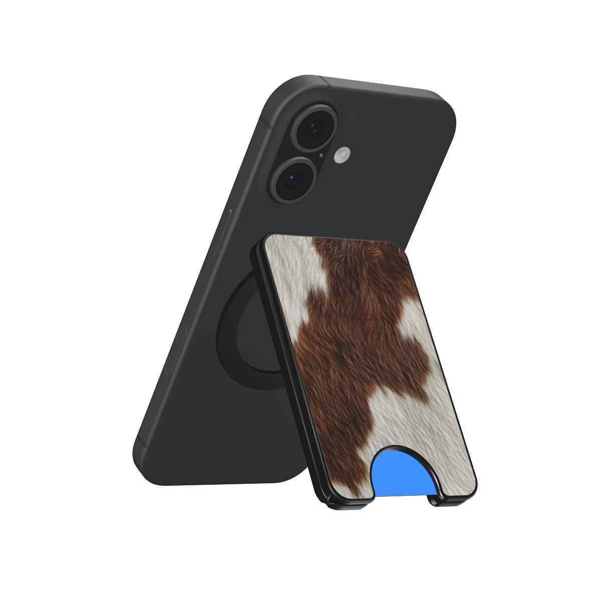 Roodbonte Koeienprint Magnetic Wallet met Standaard