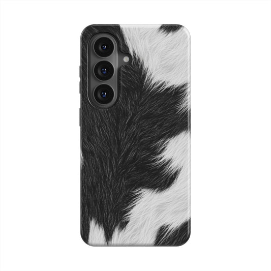 Zwart-witte koeienprint magnetisch Samsung-hoesje uit de Wild Patterns-collectie