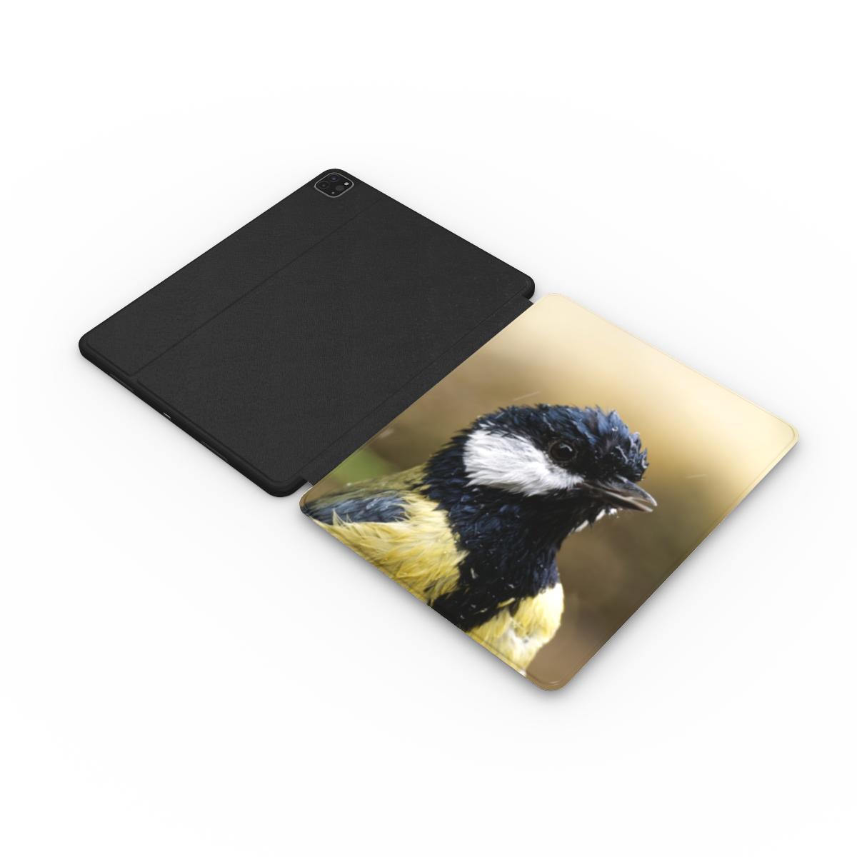 iPad hoes met originele portretfoto van een koolmees