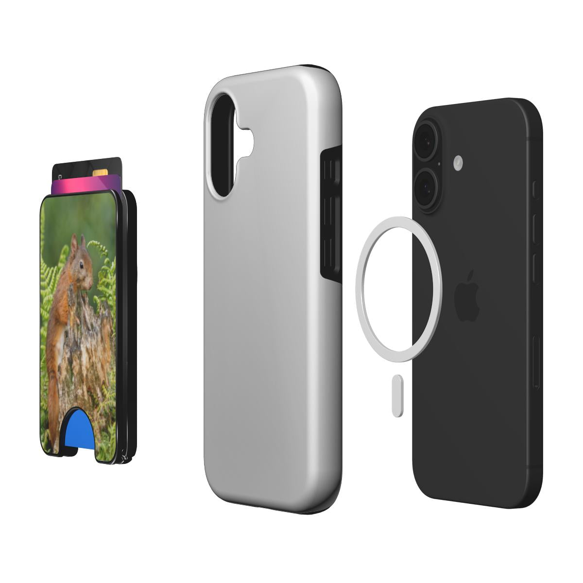 Eekhoorn Magnetic Wallet met pasjes en magnetische bevestiging