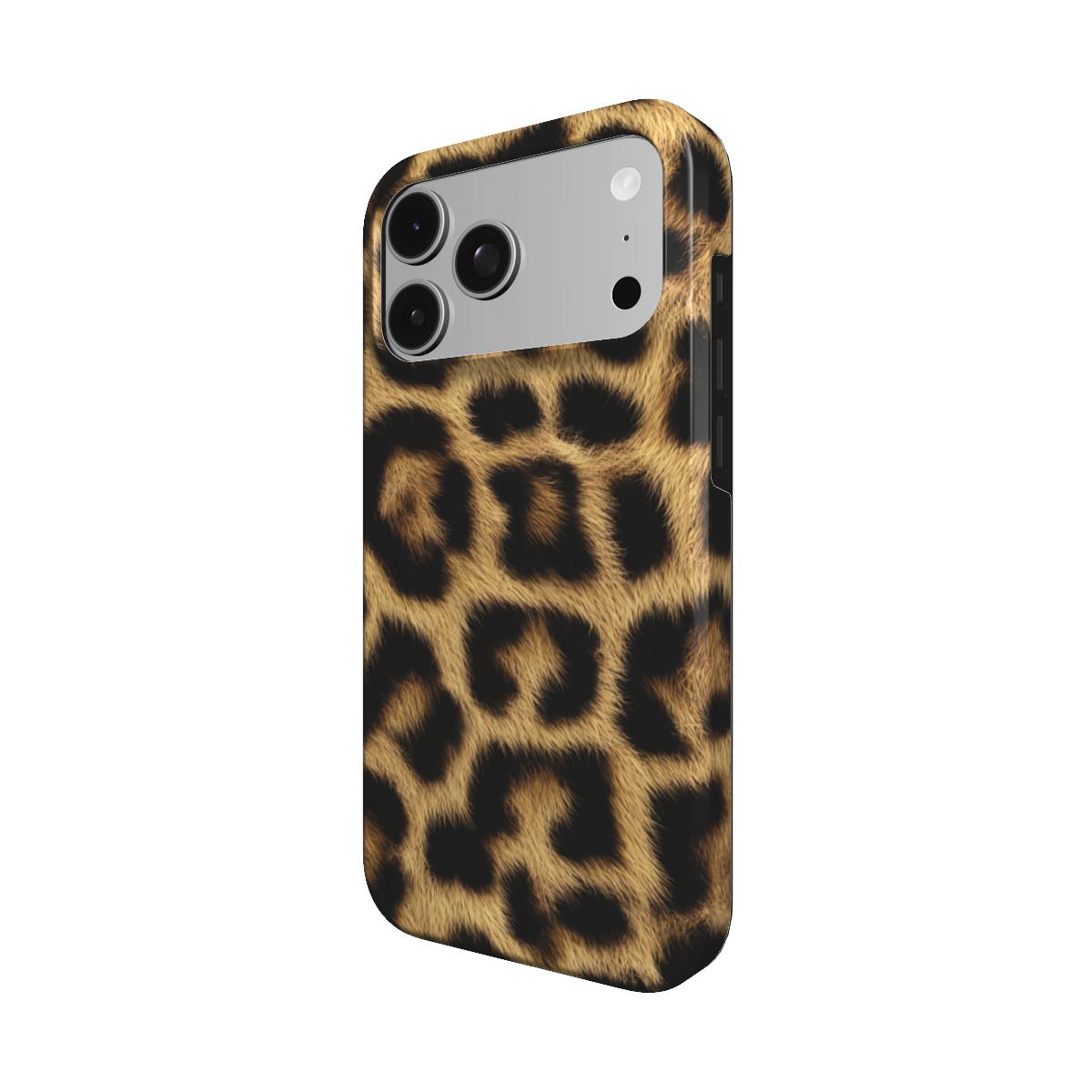 Achterzijde van MagSafe iPhone-hoesje met geprinte luipaardprint