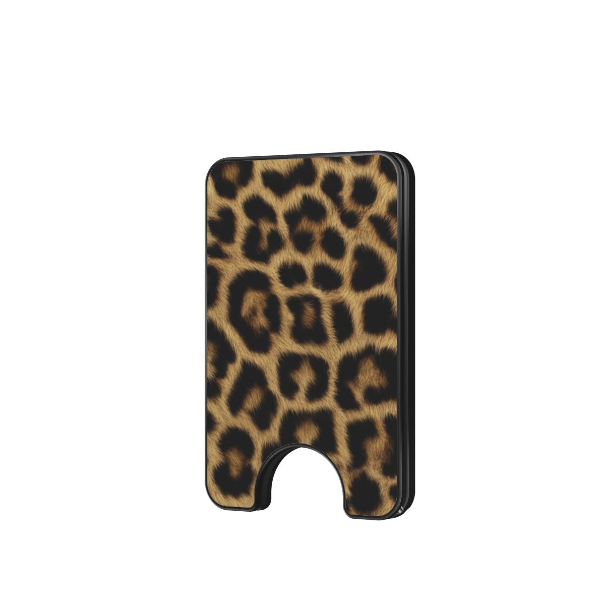 Luipaardprint Magnetic Wallet met ingebouwde telefoonstandaard