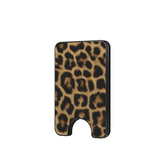 Luipaardprint Magnetic Wallet met ingebouwde telefoonstandaard