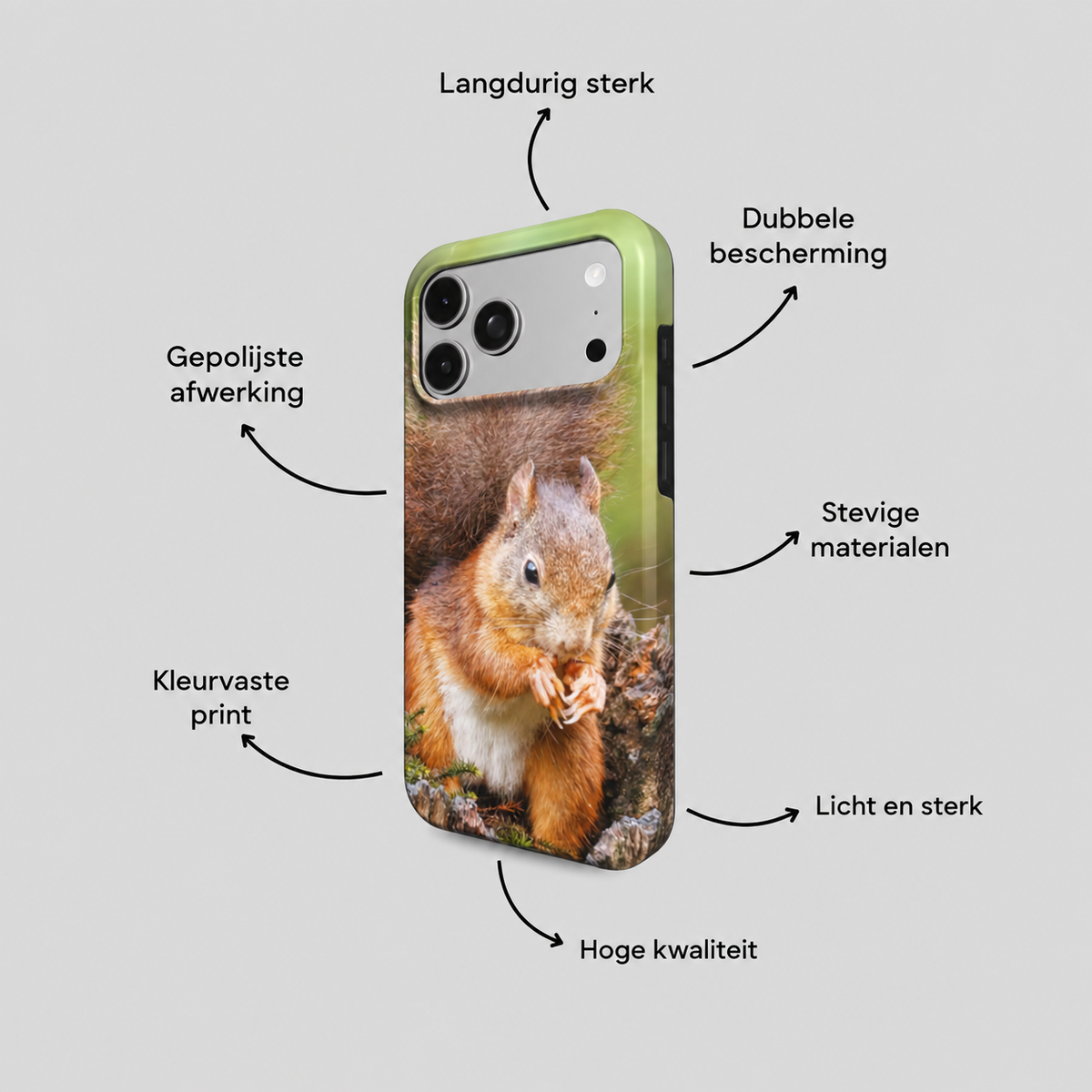 Squirrel Phone Case – Sturdy Tough Case with Unique Nature Photography for Your iPhone or Samsung