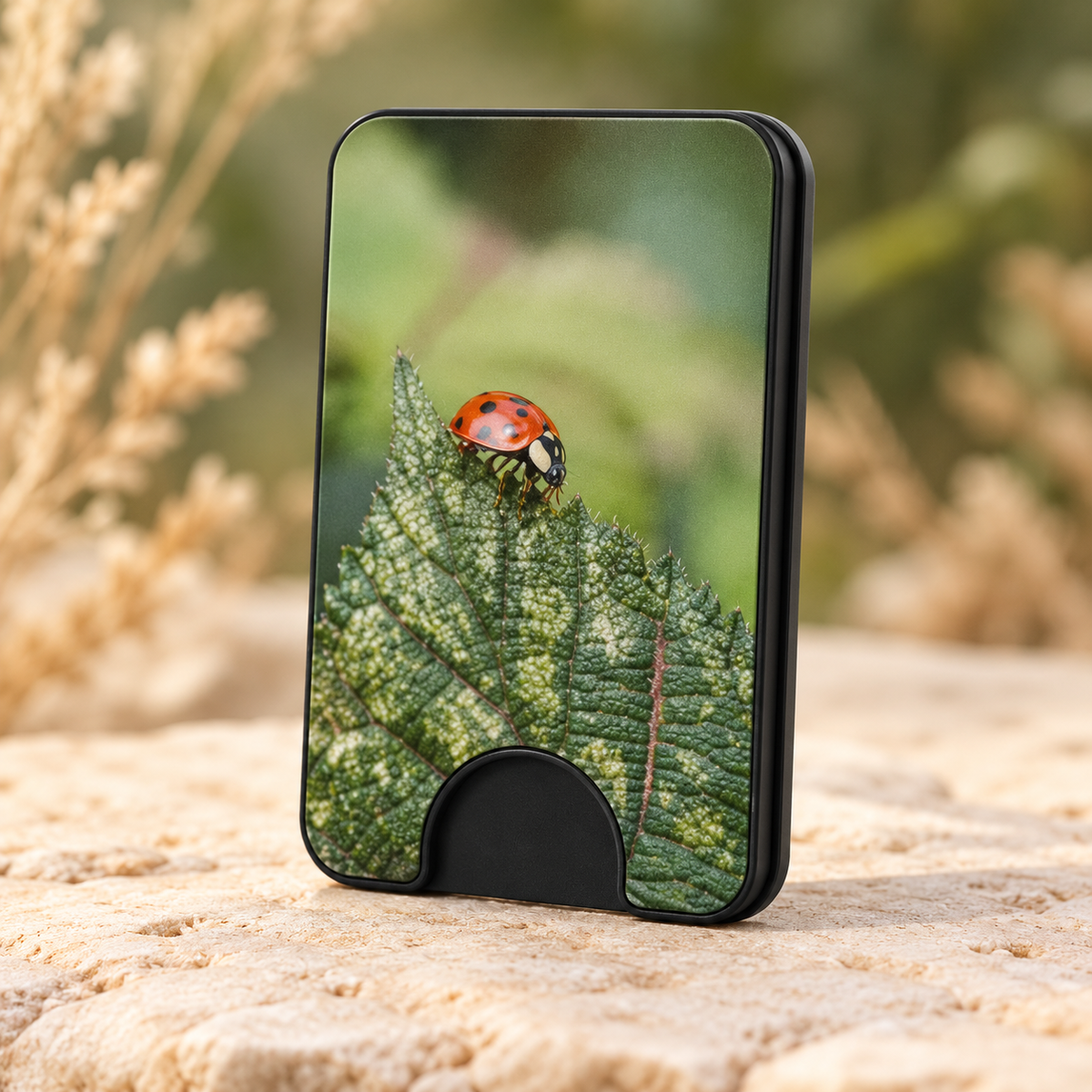 Lieveheersbeestje Magnetic Wallet – Echte Natuurfoto