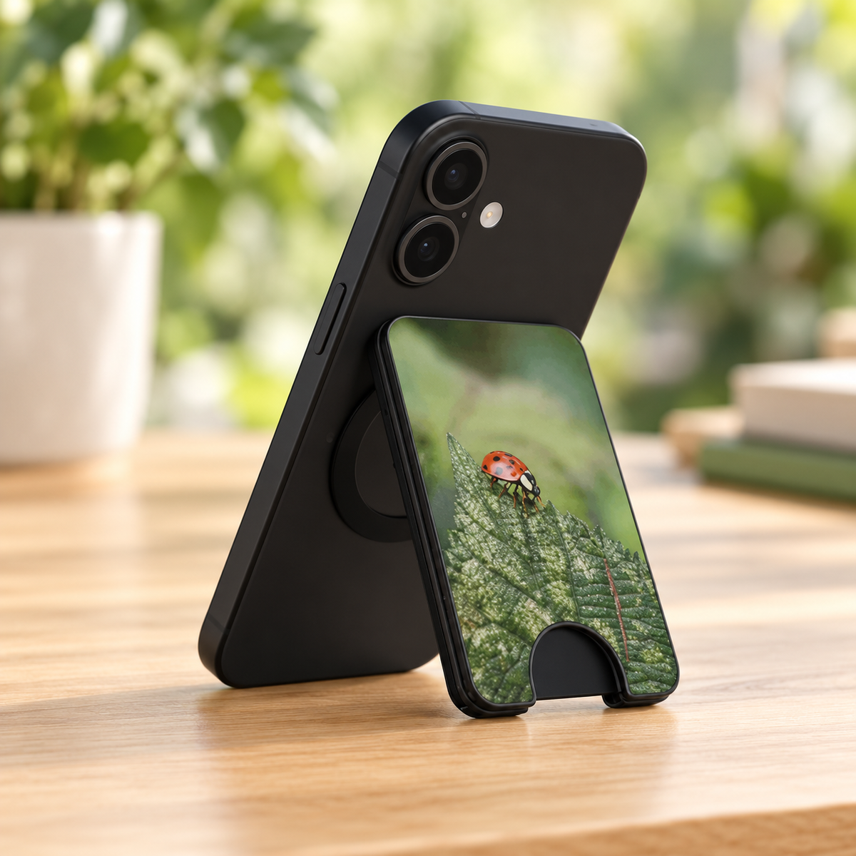 Lieveheersbeestje Magnetic Wallet – Echte Natuurfoto