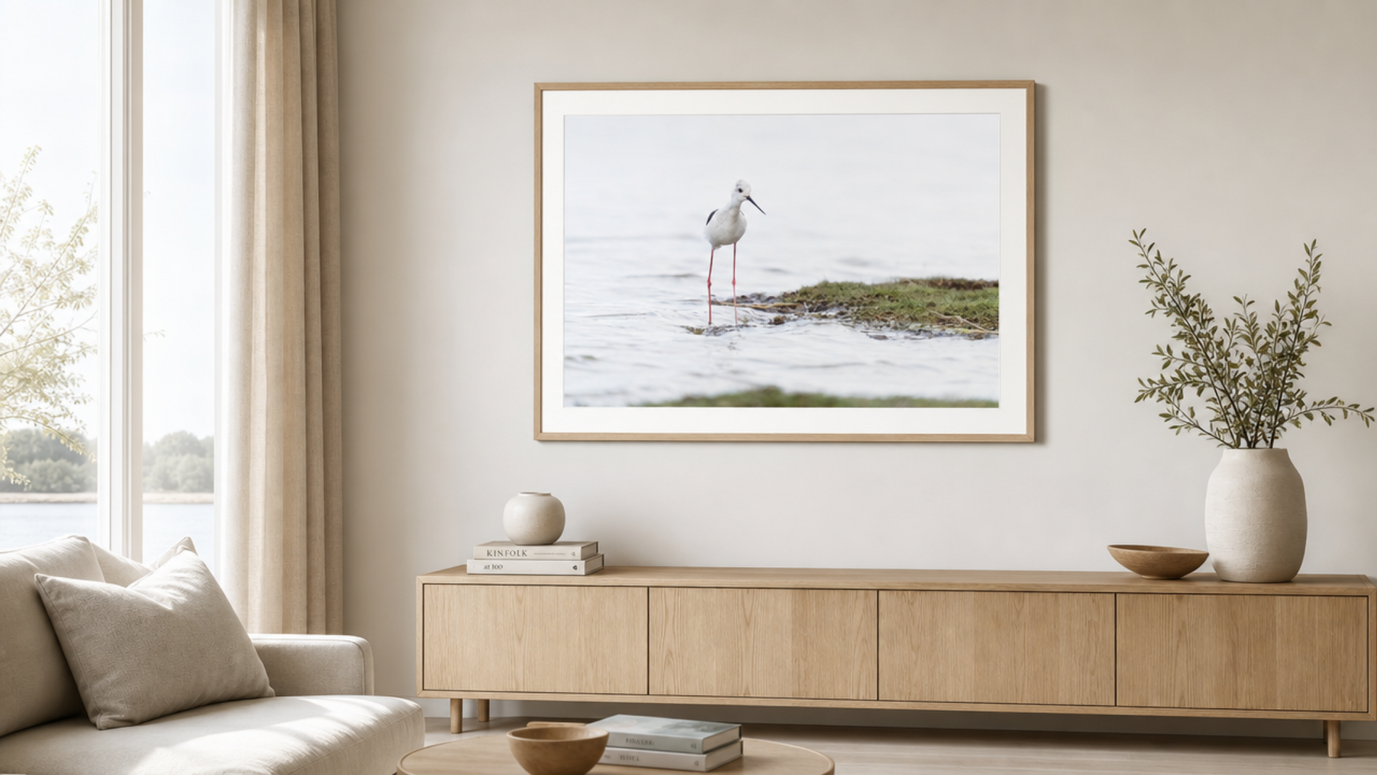 Detailweergave van Steltkluut vogelfotografie op Lustre papier
