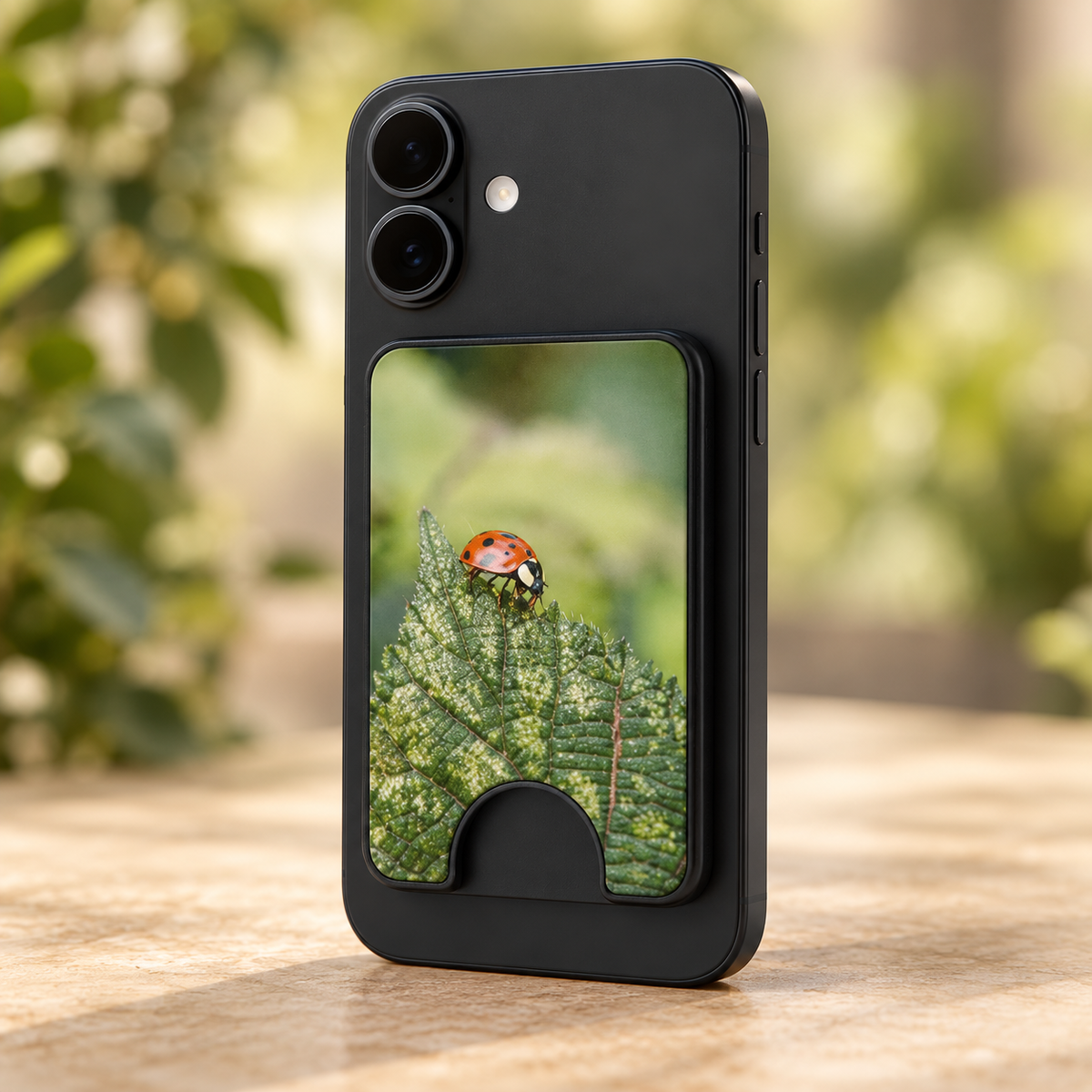 Lieveheersbeestje Magnetic Wallet – Echte Natuurfoto
