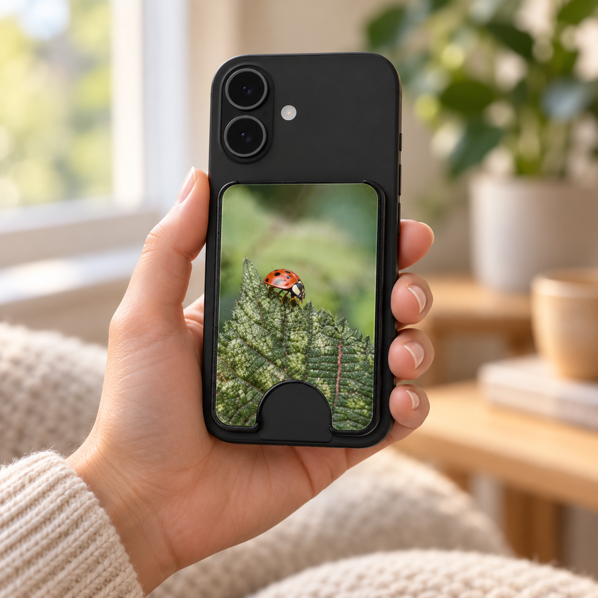 Lieveheersbeestje Magnetic Wallet – Echte Natuurfoto